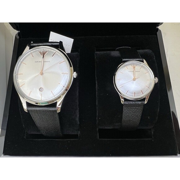 New Emporio Armani Watch Black Leather‎ Gift Set - AR90006 - Picture 5 of 6